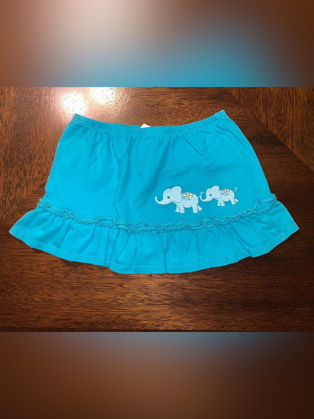 Crazy 8 Bright Teal Elephant Ruffle Skort